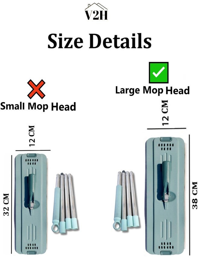V2H 360 Degree Flat Universal Stick Rod, Magical Extendable Handle Pocha for Floor Cleaning - Mop Rod, for Large Flat Mop (38 CM X 12 CM) - Image 2